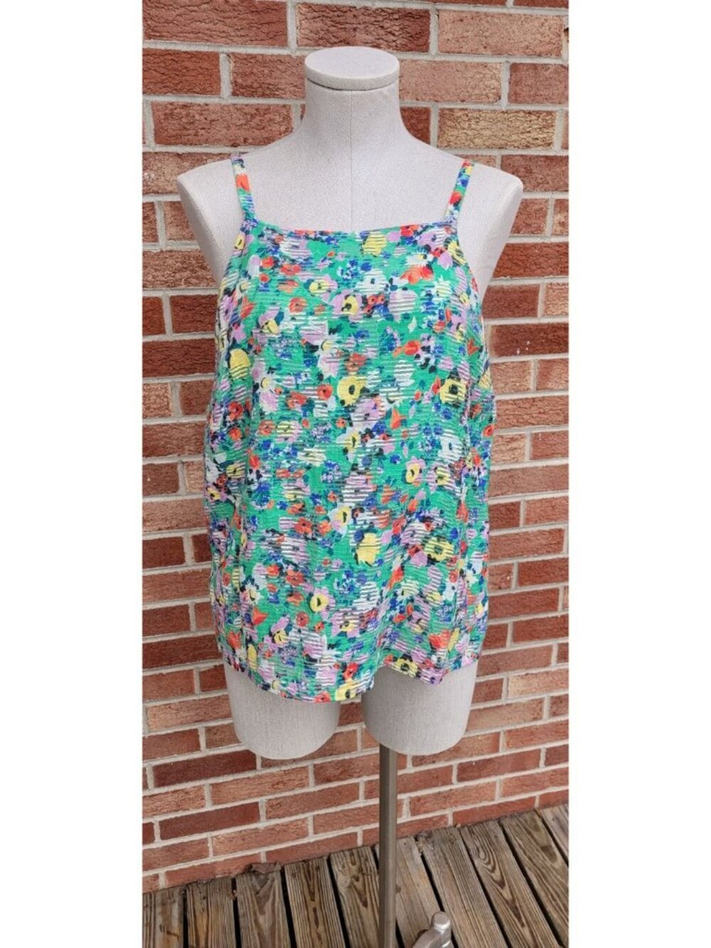 Maeve by Anthropologie Tank Shirt Women's Size 10 Boho Floral Watercolor